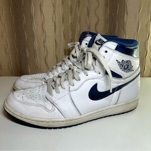 Nike Air Jordan 1 Retro OG High Men's 9.5 Metallic Navy 555088-106 OG 2016